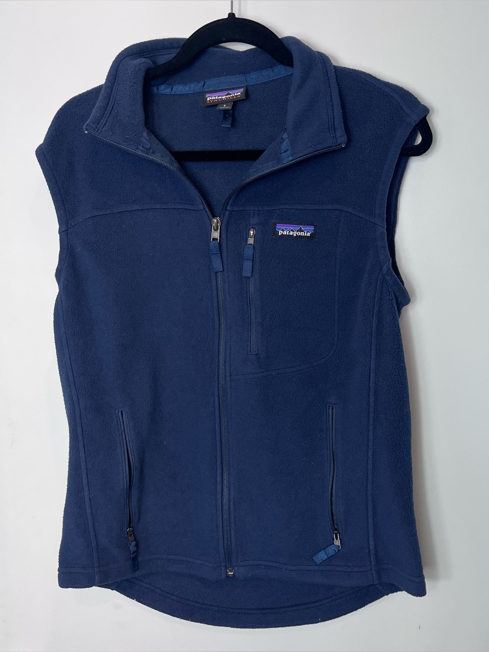Patagonia Classic Synchilla Fleece Vest Full Zip Mens Small Navy Blue NENA